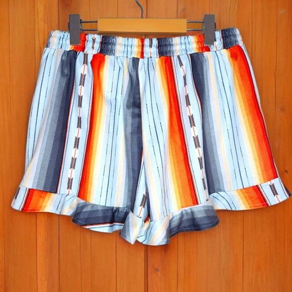 ONLYSHE Casual Shorts Drawstring Elastic Waist Ruffle Hem - XLarge - Picture 5 of 5